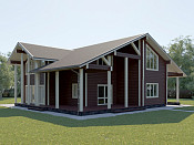 Дом шале из бруса в 1,5 этажа 12х14 с котельной Ванда