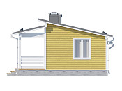 Современный одноэтажный дом из бруса 5х8 с террасой Агидель