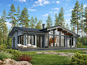 Одноэтажный дом из бруса 10х15 Хотен