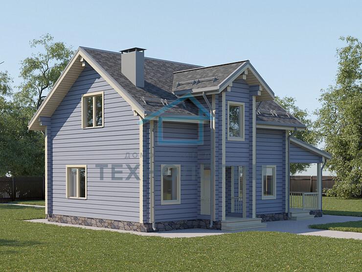 Полутораэтажный дом шале из бруса 9х9 с котельной Млада