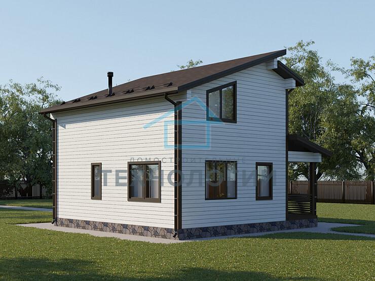 Современный дом из бруса в 1,5 этажа 6х9 с котельной Фатта