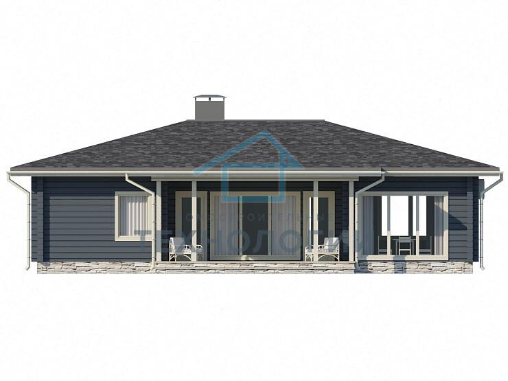 Скандинавский одноэтажный дом из бруса 10х15 с террасой Бана