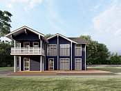 Двухэтажный дом из бруса 14х16 проект Елица