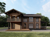 Двухэтажный дом из бруса 14х16 проект Жилена