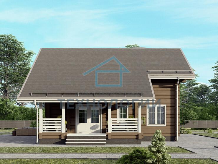 Дом шале из бруса в 1,5 этажа 10х12 с котельной Заслава