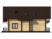 Дом шале из бруса в полтора этажа 9х11 с террасой Орислав