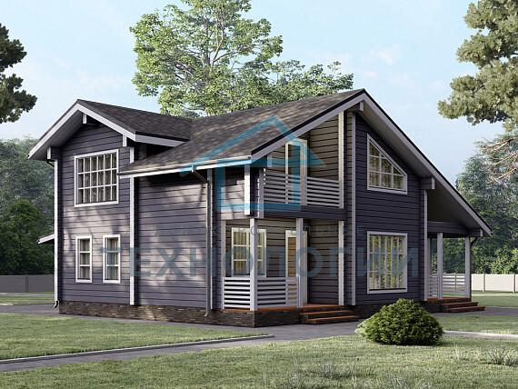 Двухэтажный дом из бруса 11х14 проект Загляда