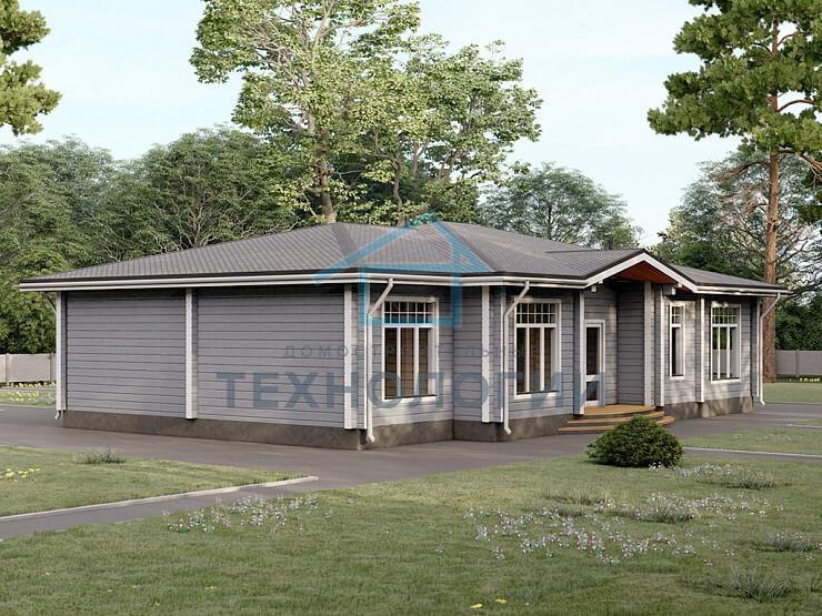 Одноэтажный дом из бруса 13х18 проект Ипатий