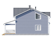 Полутораэтажный дом шале из бруса 9х9 с террасой Услада