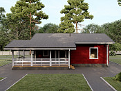 Одноэтажный дом из бруса 9х11 проект Август