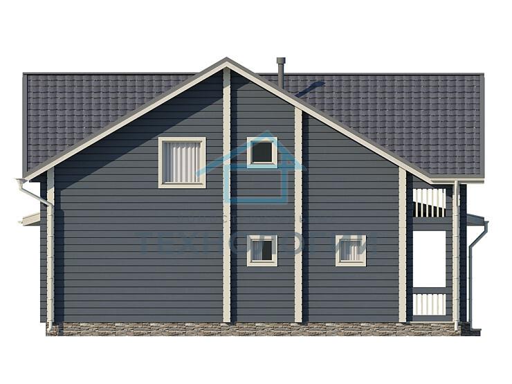 Дом шале из бруса в полтора этажа 12х12 с котельной Тана