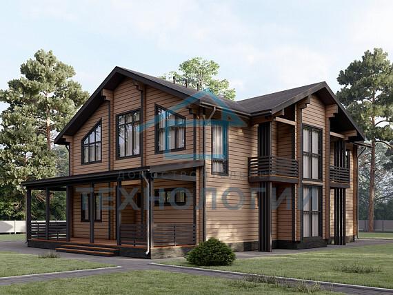 Двухэтажный дом из бруса 14х16 проект Жилена