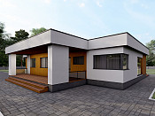 Одноэтажный дом из газобетона 8х12 проект Нечай