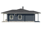 Скандинавский одноэтажный дом из бруса 10х15 с террасой Бана