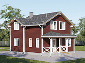 Дом шале из бруса в 1,5 этажа 6х6 с котельной Топак