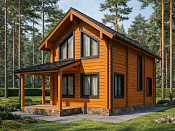 Полутораэтажный дом из бруса 7х12 Будигорск