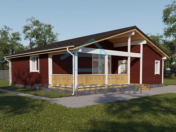 Скандинавский одноэтажный дом из бруса 12х12 с котельной Душица