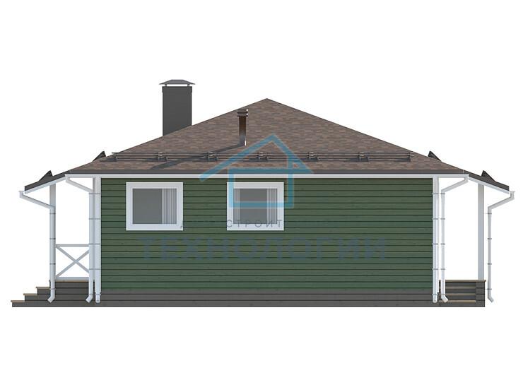 Одноэтажный дом из бруса шале 8х11 с котельной Чипрана