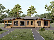 Одноэтажный дом из бруса 13х18 Дементий