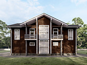 Двухэтажный дом из бруса 17х24 проект Елень