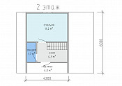 Полутораэтажный каркасный дом 6х6 проект Воемил