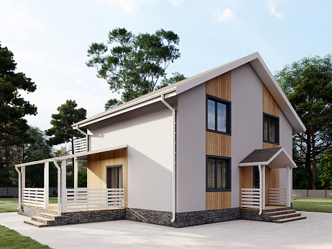 Двухэтажный дом из керамических блоков 8х9 проект Богумил