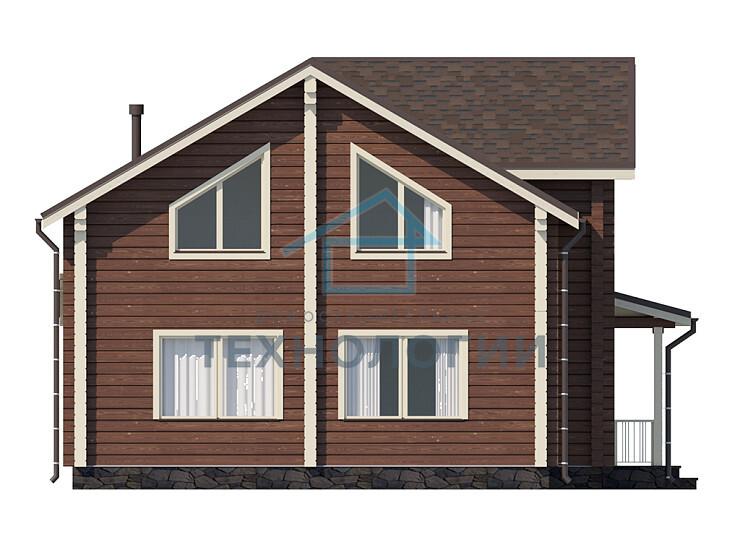 Дом шале из бруса в полтора этажа 9х13 с котельной Отрада