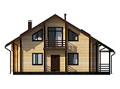 Дом шале из бруса в полтора этажа 9х11 с террасой Орислав