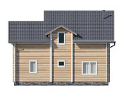 Дом шале из бруса в 1,5 этажа 11х11 с террасой Сения