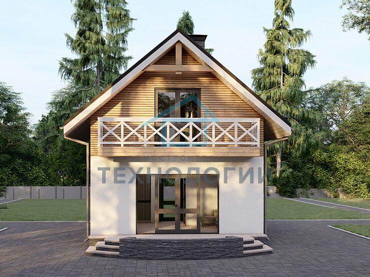 Полутораэтажный дом из газобетона 6х6 проект Воислав