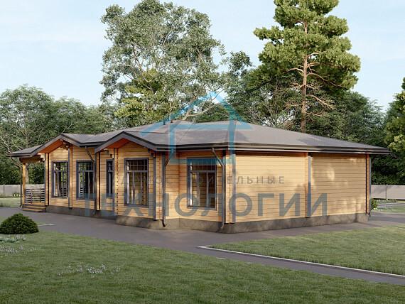 Одноэтажный дом из бруса 13х18 Дементий