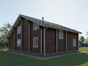 Дом шале из бруса в полтора этажа 10х14 с котельной Селена