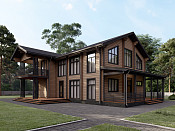 Двухэтажный дом из бруса 14х16 проект Жилена