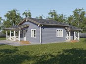 Скандинавский одноэтажный дом из бруса 8х11 с террасой Ярина