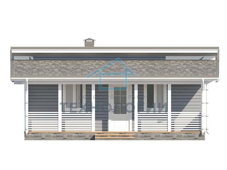 Современный одноэтажный дом из бруса 4х8 с террасой Богдан