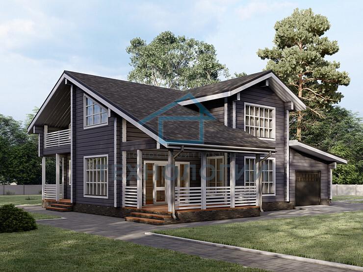 Двухэтажный дом из бруса 11х14 проект Загляда