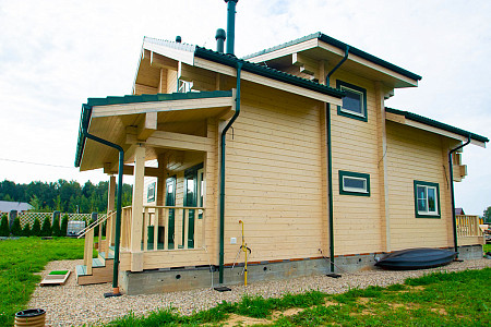 Одноэтажный дом шале из бруса 11х11 с котельной Цицилия