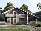 Двухэтажный дом из бруса 11х14 проект Загляда