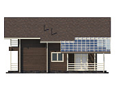 Дом шале из бруса в полтора этажа 10х11 с котельной Хотомир