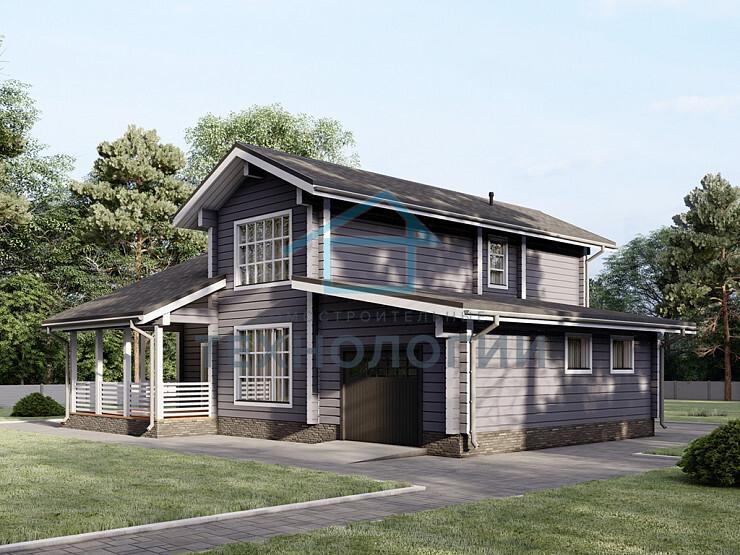 Двухэтажный дом из бруса 11х14 проект Загляда