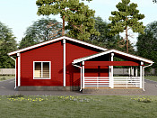 Одноэтажный дом из бруса 9х11 проект Август