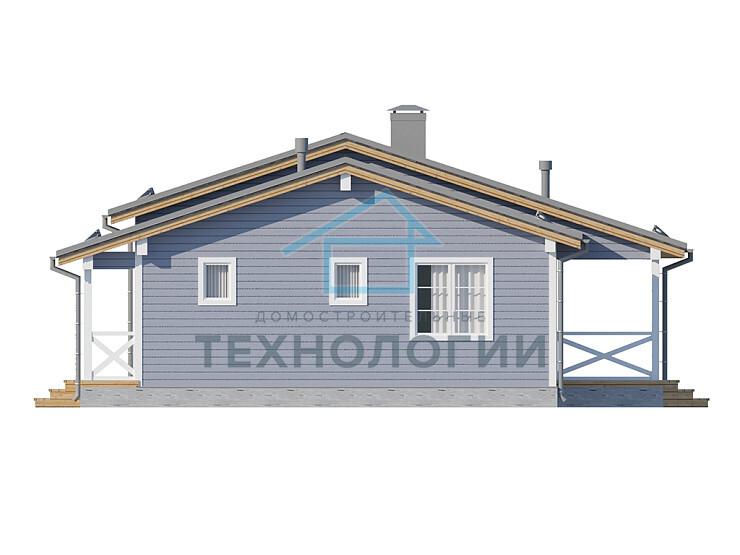 Скандинавский одноэтажный дом из бруса 8х11 с террасой Ярина