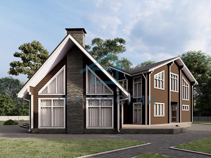 Двухэтажный дом из бруса 17х24 проект Елень