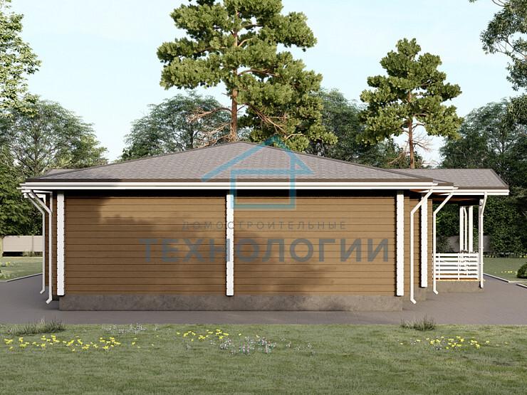 Одноэтажный дом из бруса 13х18 проект Донат