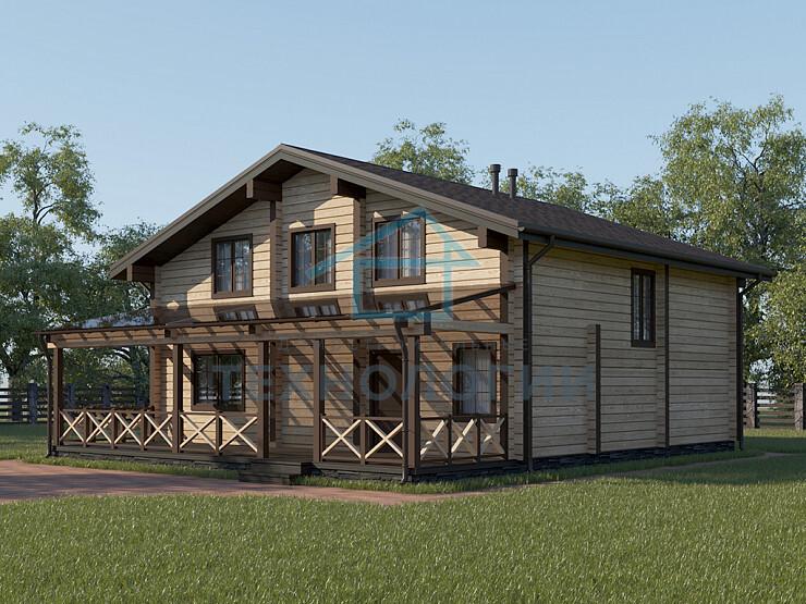 Дом шале из бруса с сауной полутораэтажный 10х11 Мира