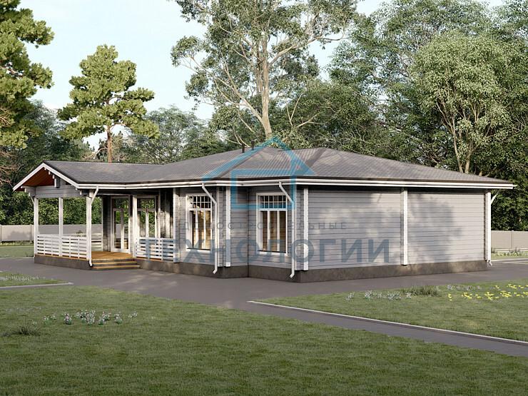 Одноэтажный дом из бруса 13х18 проект Ипатий