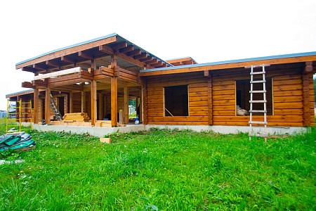 Одноэтажный дом из бруса 13х18 проект Ипатий