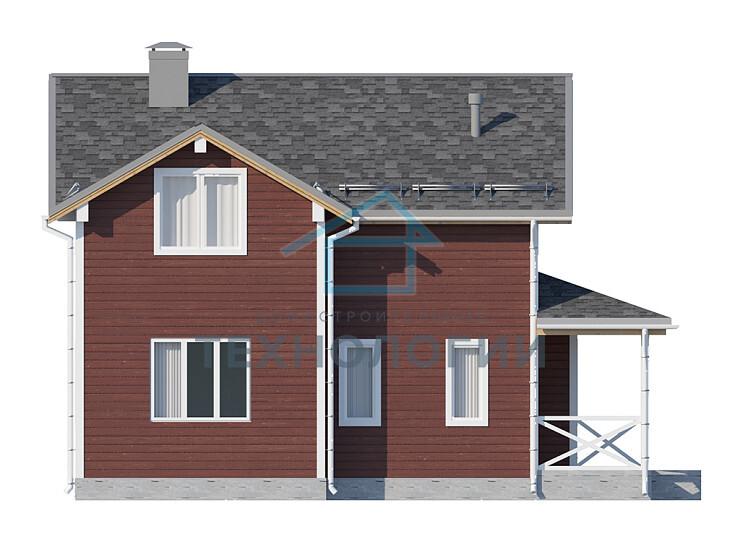 Дом шале из бруса в 1,5 этажа 6х6 с котельной Топак