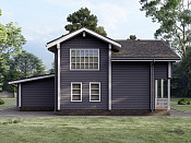 Двухэтажный дом из бруса 11х14 проект Загляда