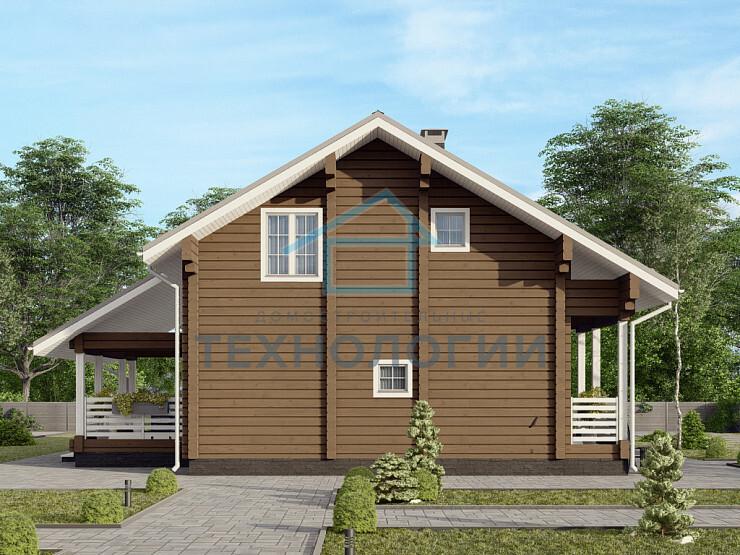 Дом шале из бруса в 1,5 этажа 10х12 с котельной Заслава